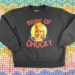 Black Sweatshirt Bride of Chucky women’s Large L Horror Movie Halloween